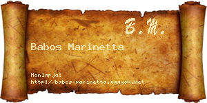 Babos Marinetta névjegykártya